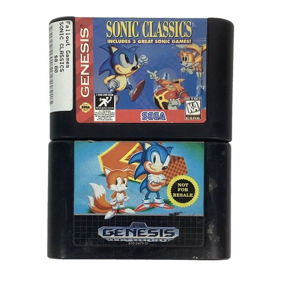 Sega Genesis - Sonic Classic 3-in-1 + Sonic The Hedghog 2 - Picture 1 of 11
